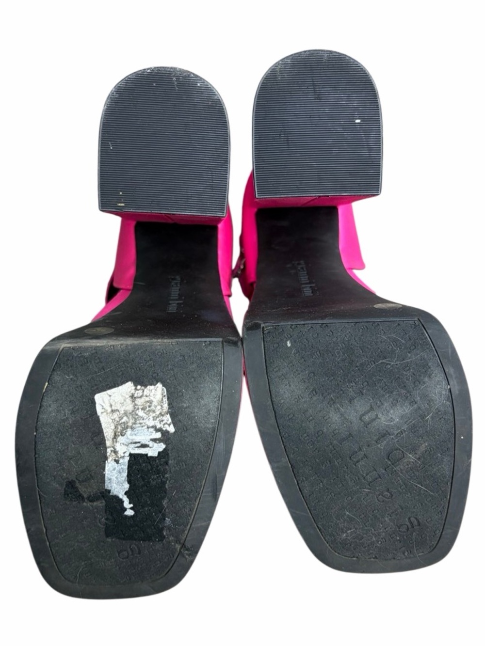 Gianni Bini Hot Pink Silk Platform Mary Jane Pumps Size 9 - Picture 6 of 10